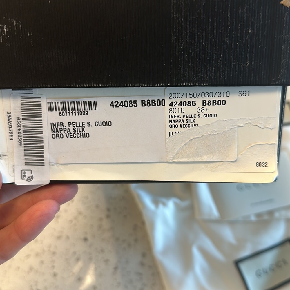 Gucci sandal faux Pearl leather/silk t strap with box and dustbags 38.5 - Picture 5 of 12